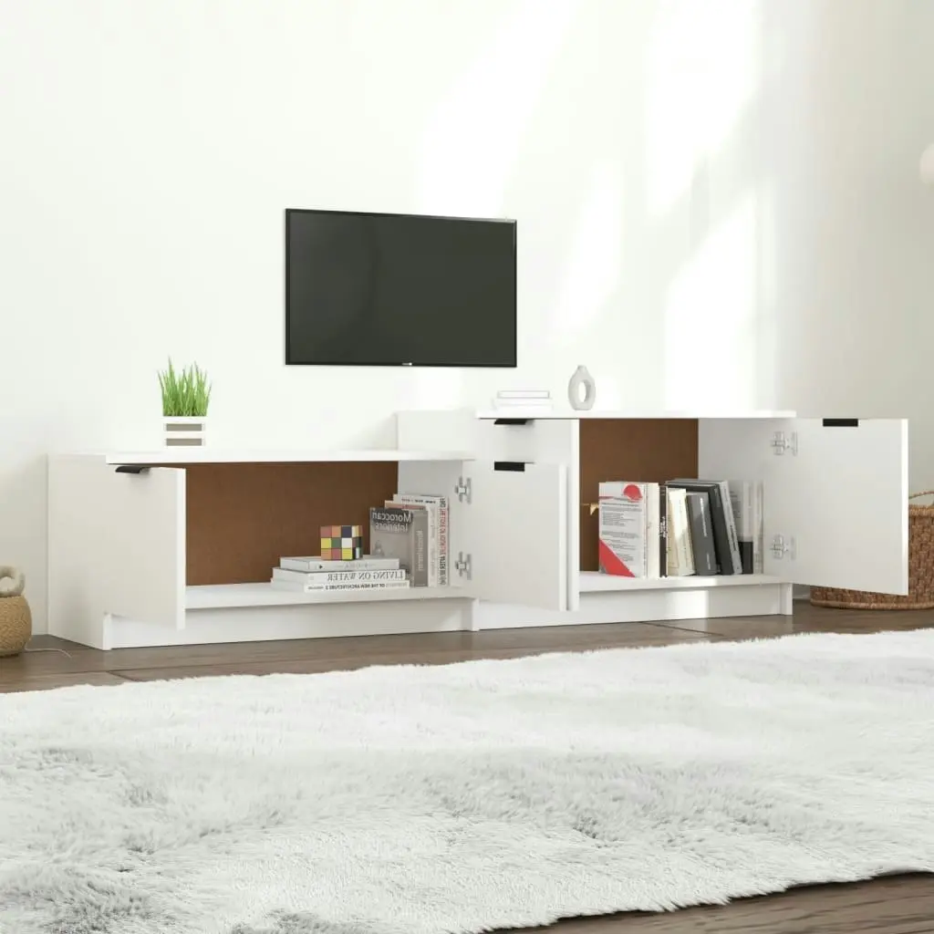 TV Cabinet White 158.5x36x45 cm Engineered Wood 811484