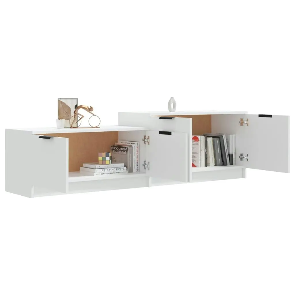 TV Cabinet White 158.5x36x45 cm Engineered Wood 811484