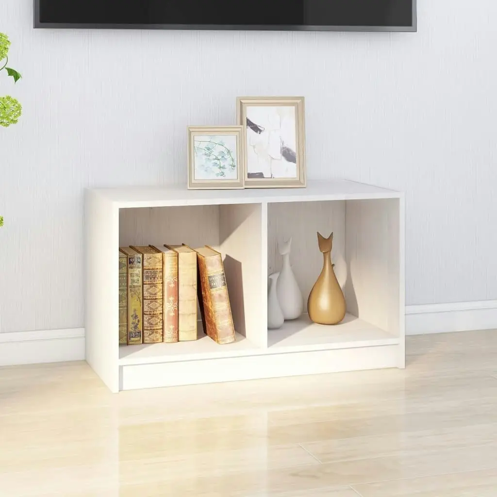 TV Cabinet White 70x33x42 cm Solid Pinewood 809943