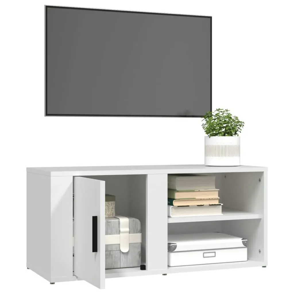 TV Cabinet White 80x31.5x36 cm Engineered Wood 819436