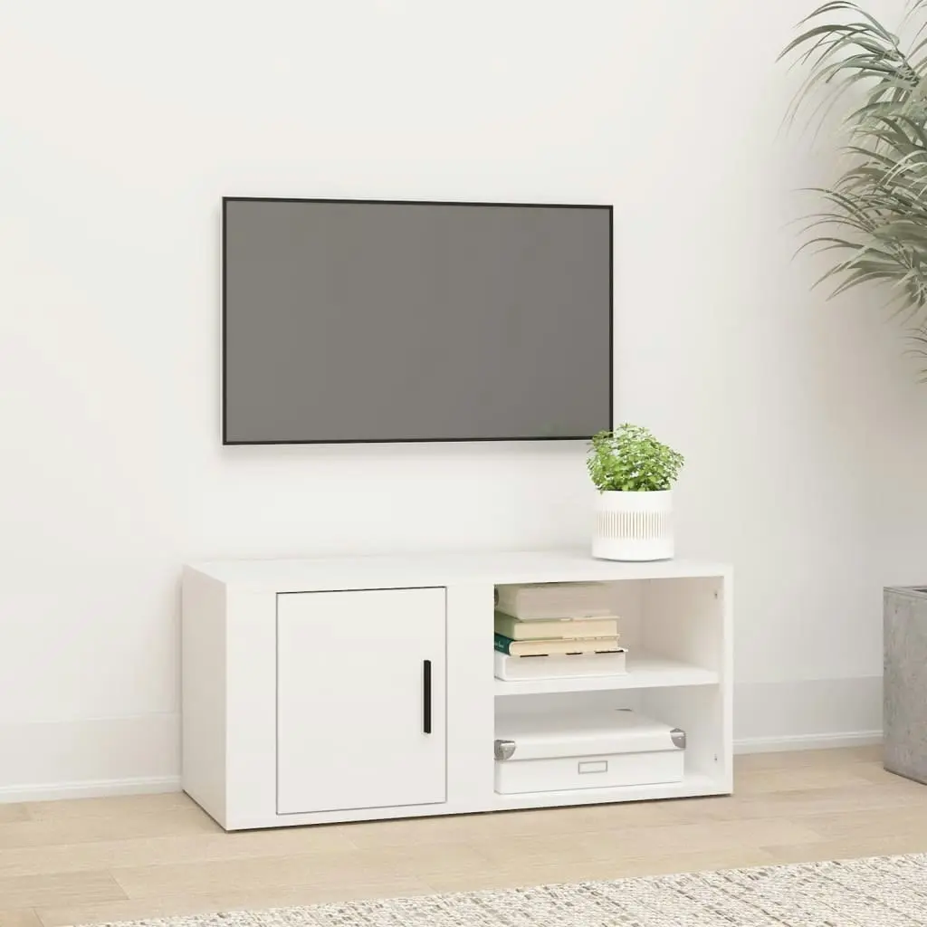 TV Cabinet White 80x31.5x36 cm Engineered Wood 819436