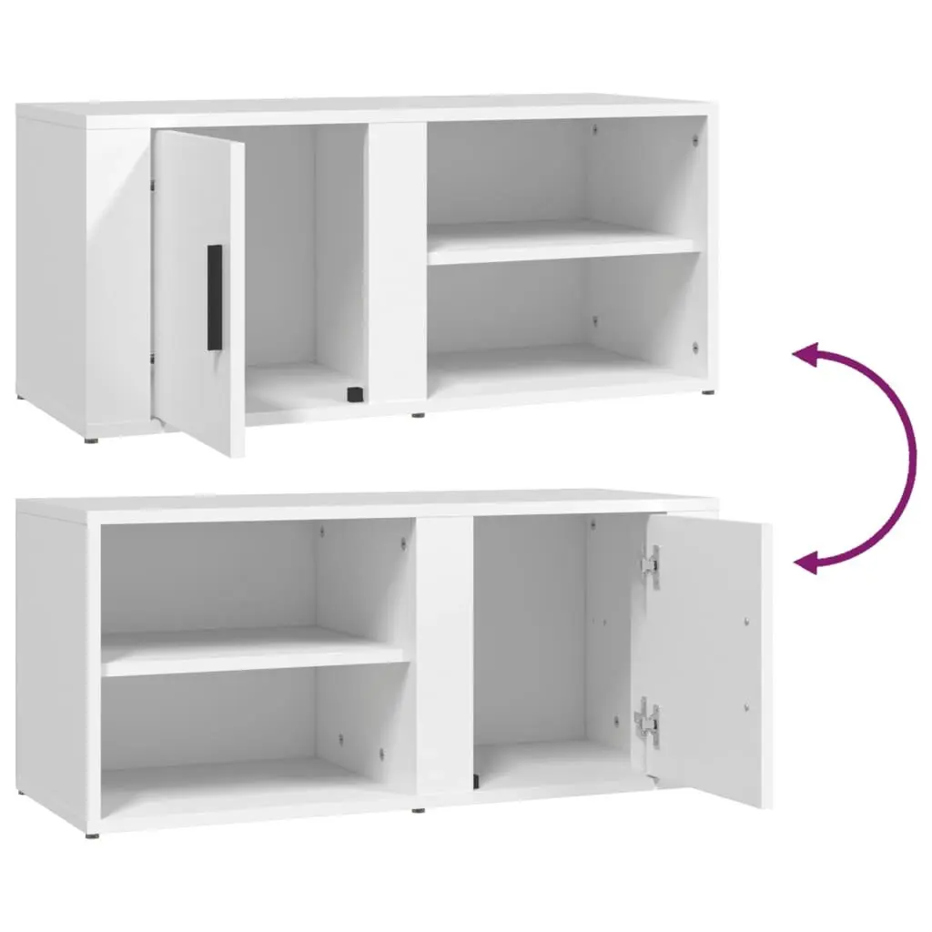 TV Cabinet White 80x31.5x36 cm Engineered Wood 819436