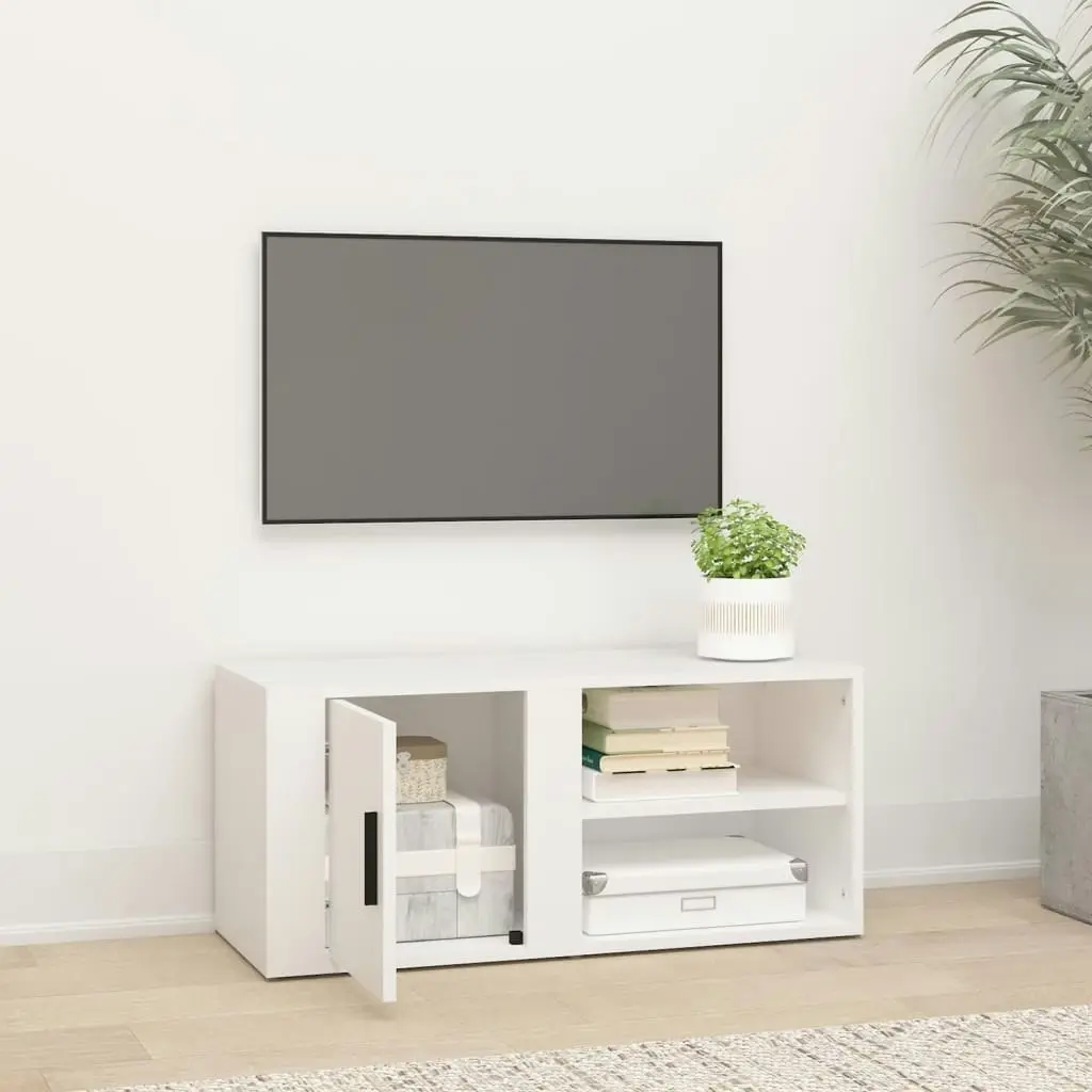 TV Cabinet White 80x31.5x36 cm Engineered Wood 819436