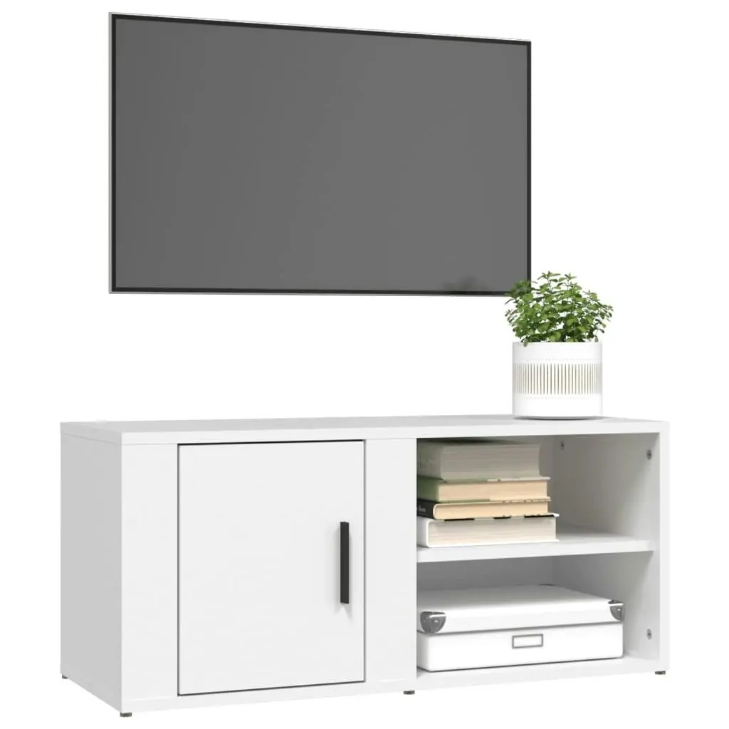 TV Cabinet White 80x31.5x36 cm Engineered Wood 819436