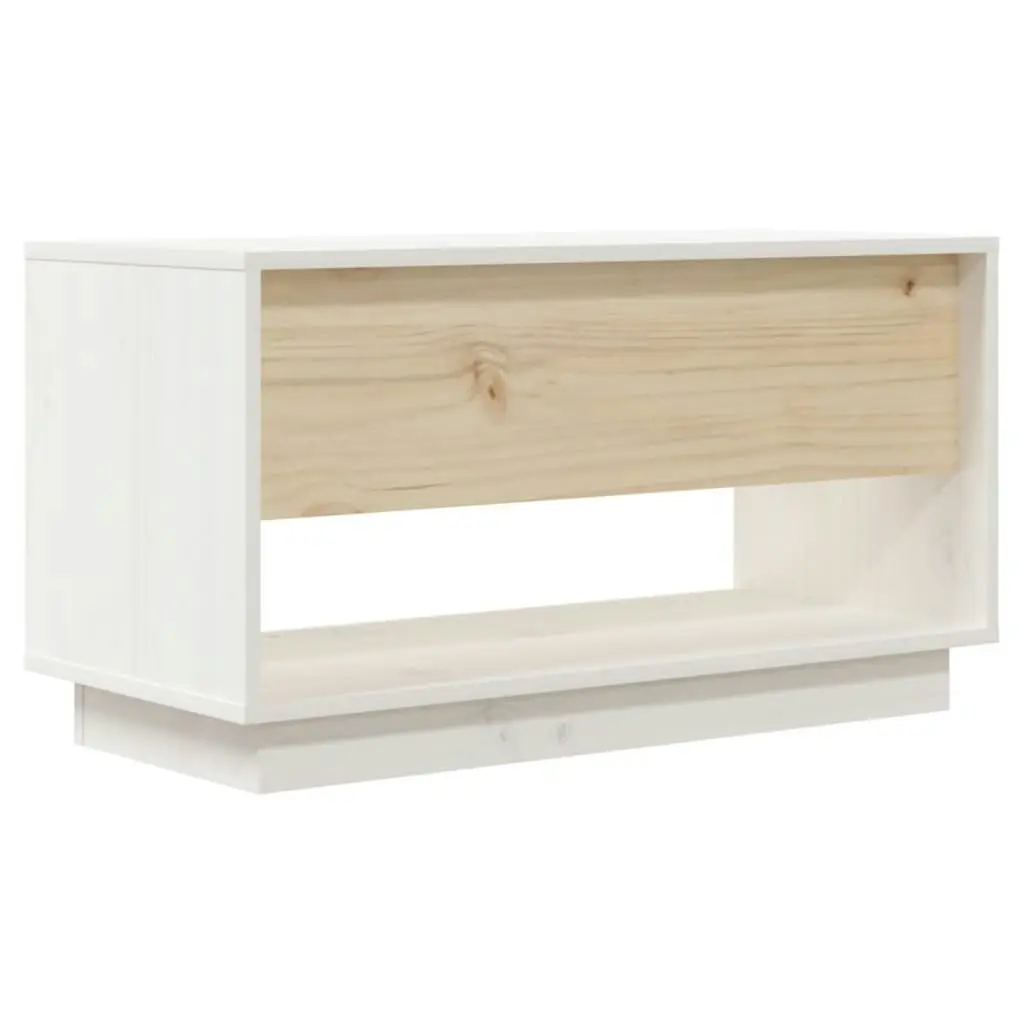 TV Cabinet White 74x34x40 cm Solid Wood Pine 813840