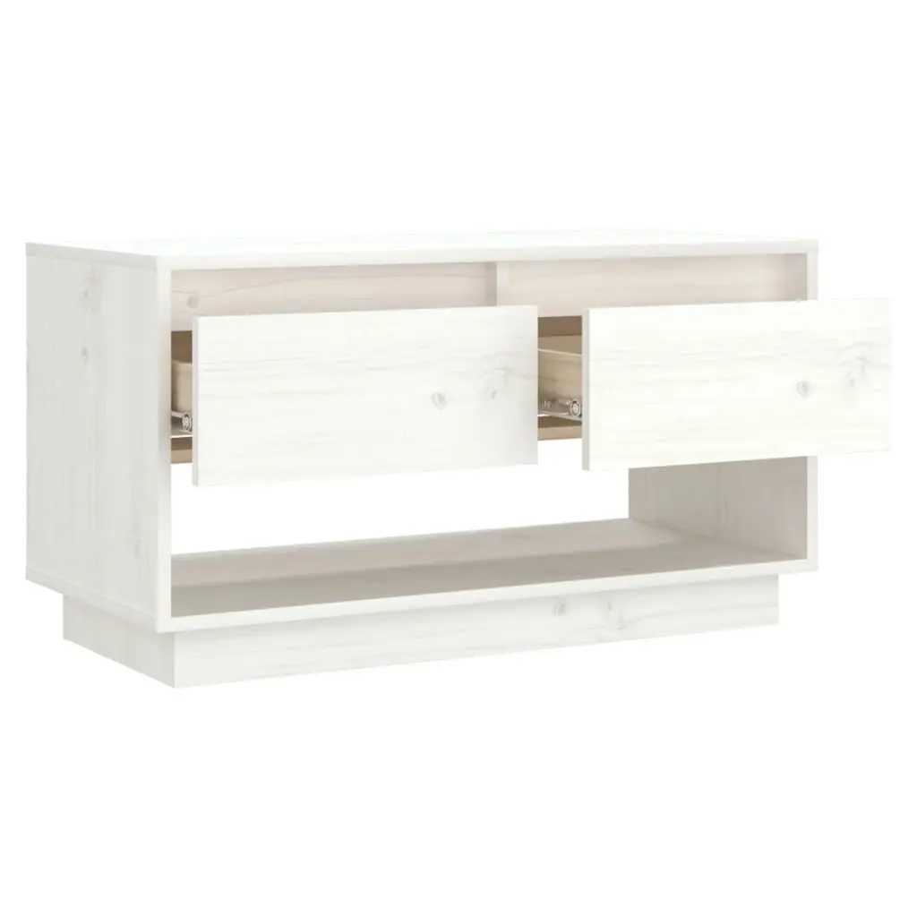 TV Cabinet White 74x34x40 cm Solid Wood Pine 813840