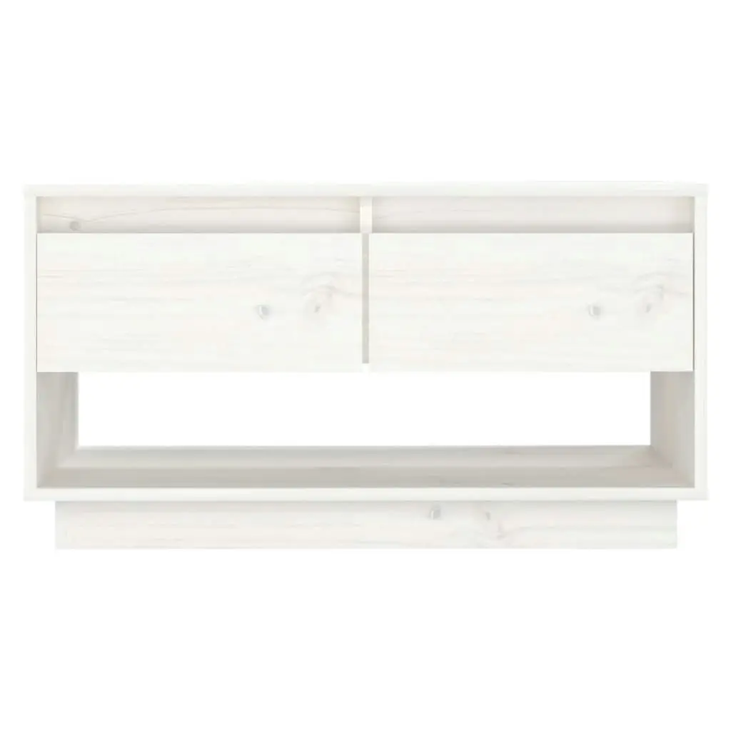 TV Cabinet White 74x34x40 cm Solid Wood Pine 813840