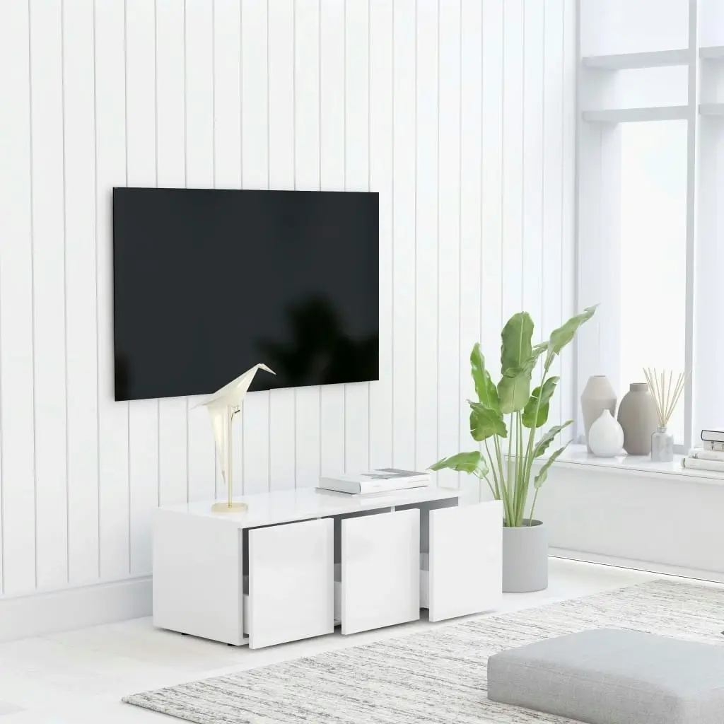 TV Cabinet White 80x34x30 cm Engineered Wood 801859