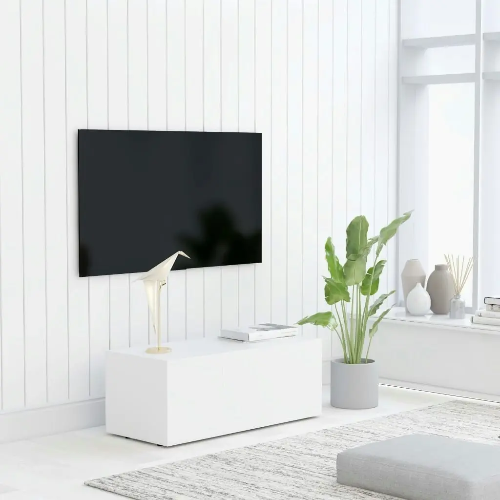 TV Cabinet White 80x34x30 cm Engineered Wood 801859