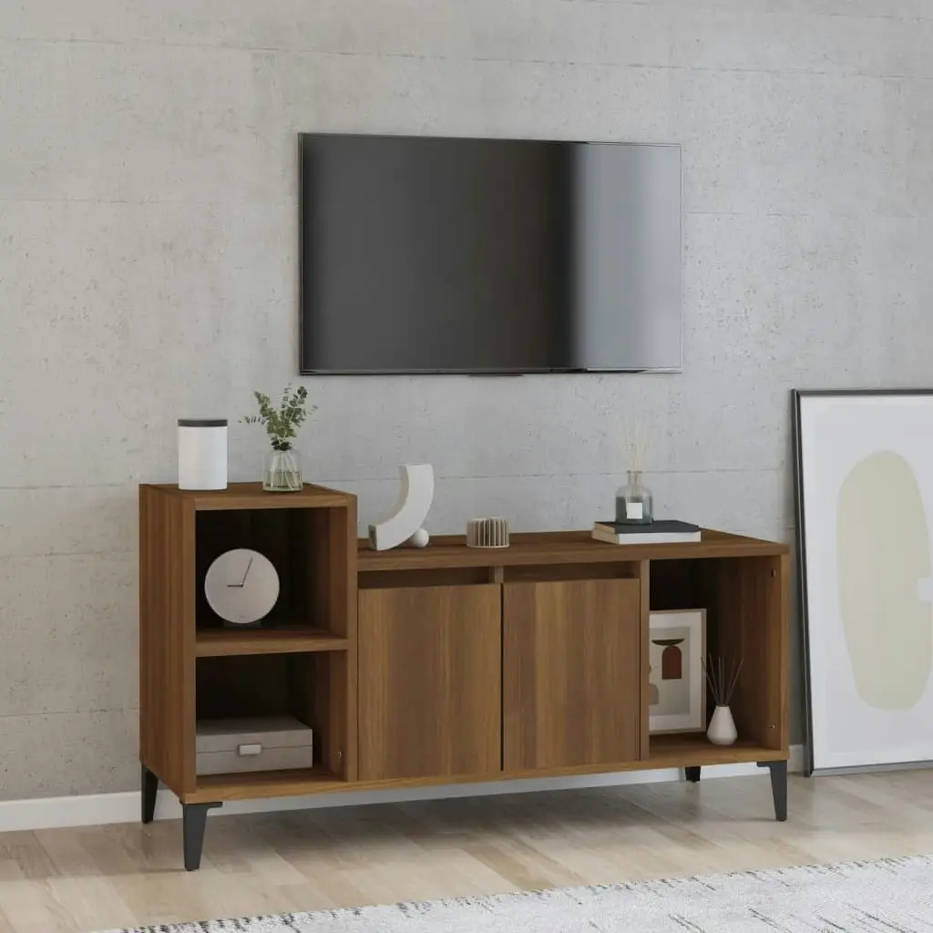 TV Cabinet Brown Oak 100x35x55 cm Engineered Wood 821187