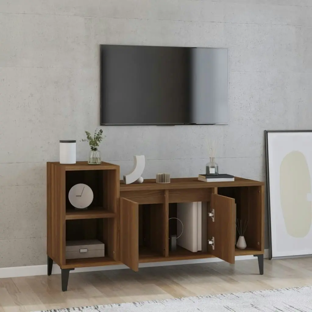 TV Cabinet Brown Oak 100x35x55 cm Engineered Wood 821187