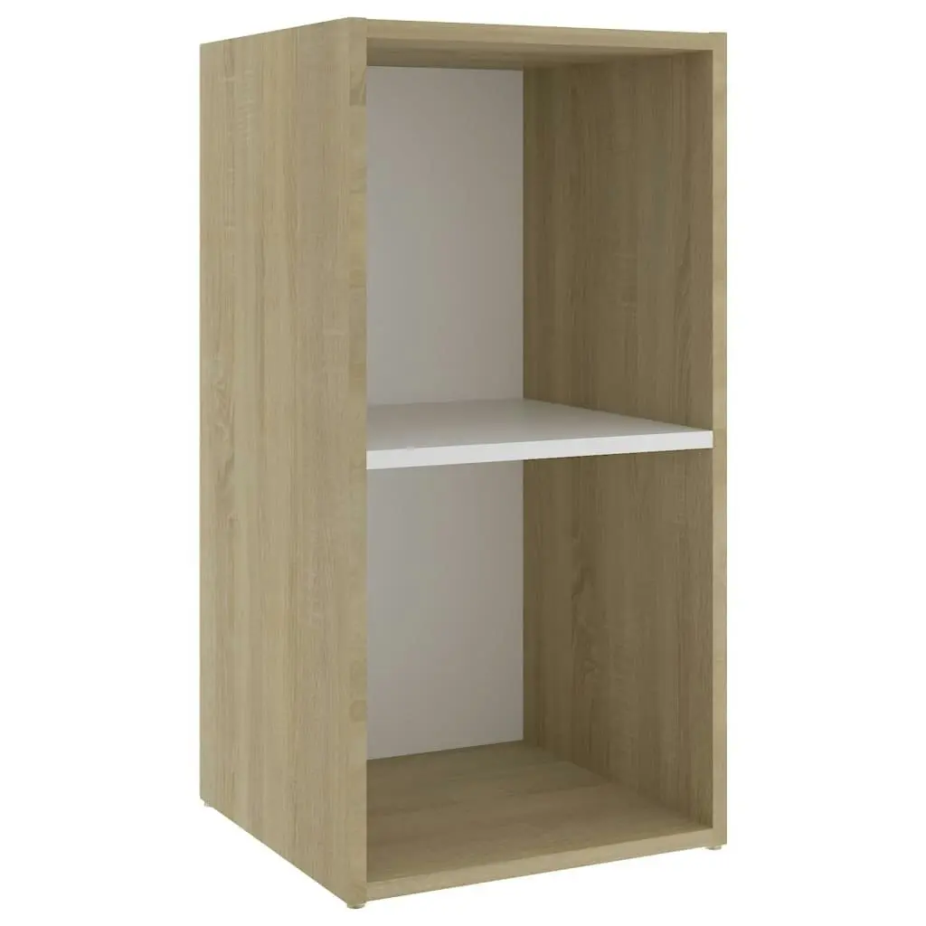 TV Cabinet White and Sonoma Oak 72x35x36.5 cm Engineered Wood 805530