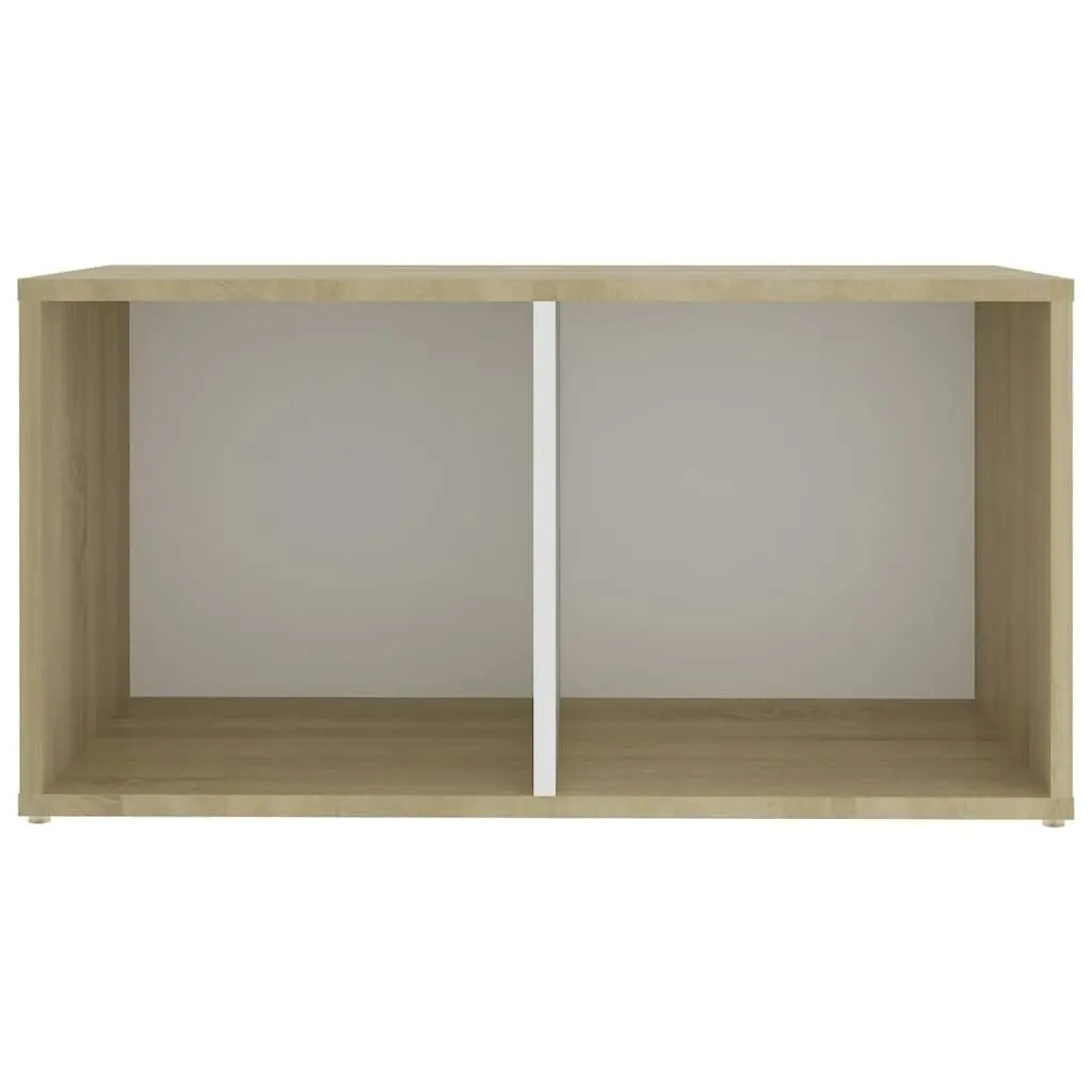 TV Cabinet White and Sonoma Oak 72x35x36.5 cm Engineered Wood 805530