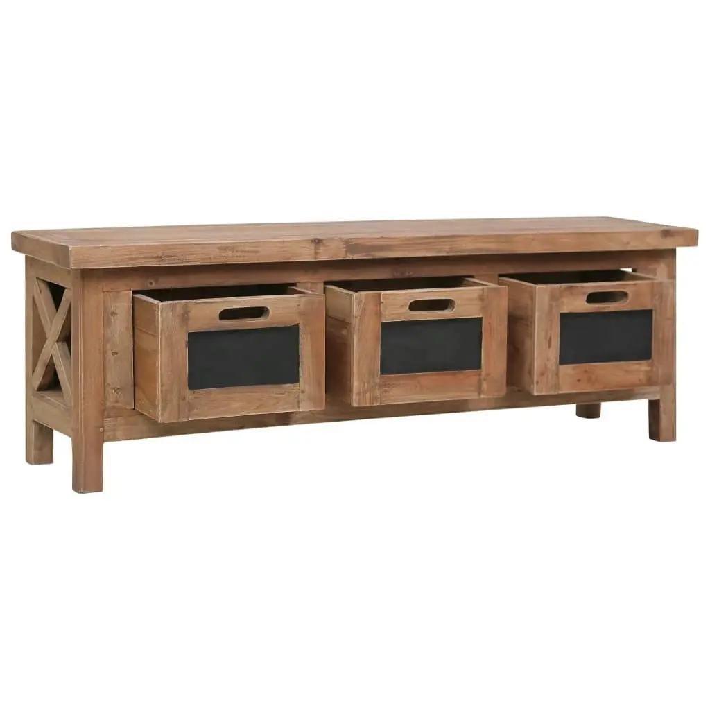 TV Cabinet with 3 Drawers 120x30x40 cm Solid Mahogany Wood 283913