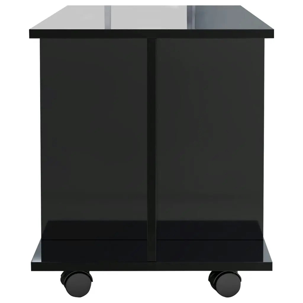 TV Cabinet with Castors High Gloss Black 80x40x40 cm Engineered Wood 800196