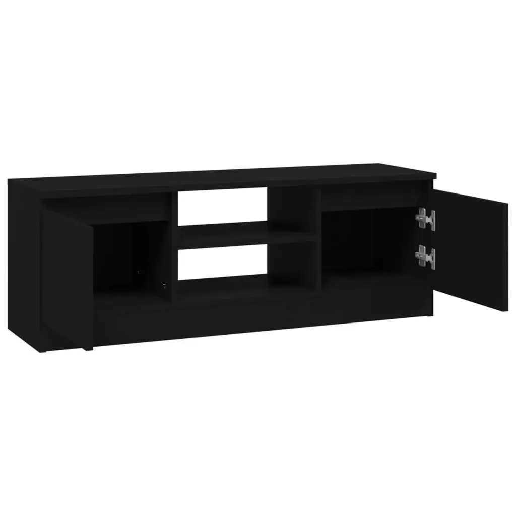 TV Cabinet with Door Black 102x30x36 cm 823351