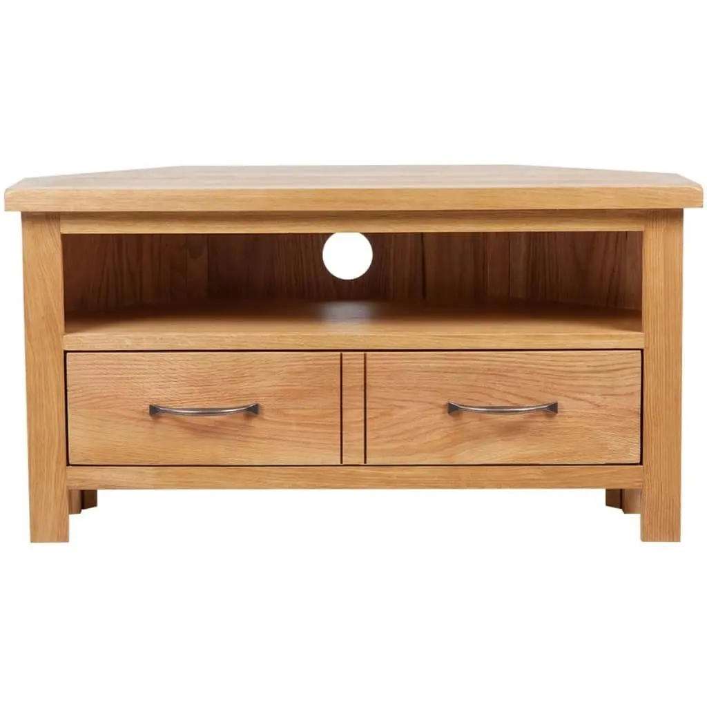 TV Cabinet with Drawer 88 x 42 x 46 cm Solid Oak Wood 241676