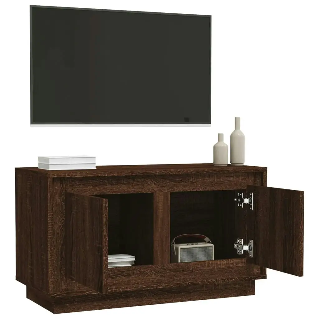 TV Cabinet Brown Oak 80x35x45 cm Engineered Wood 819859