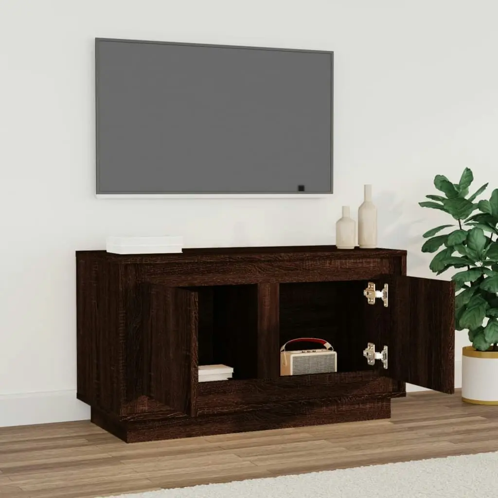 TV Cabinet Brown Oak 80x35x45 cm Engineered Wood 819859