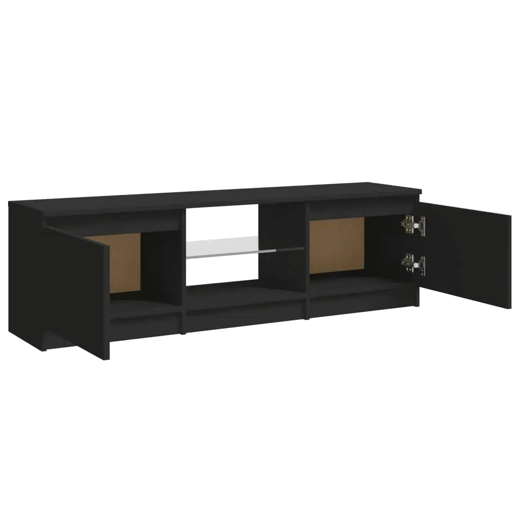 TV Cabinet with LED Lights Black 120x30x35.5 cm 804284