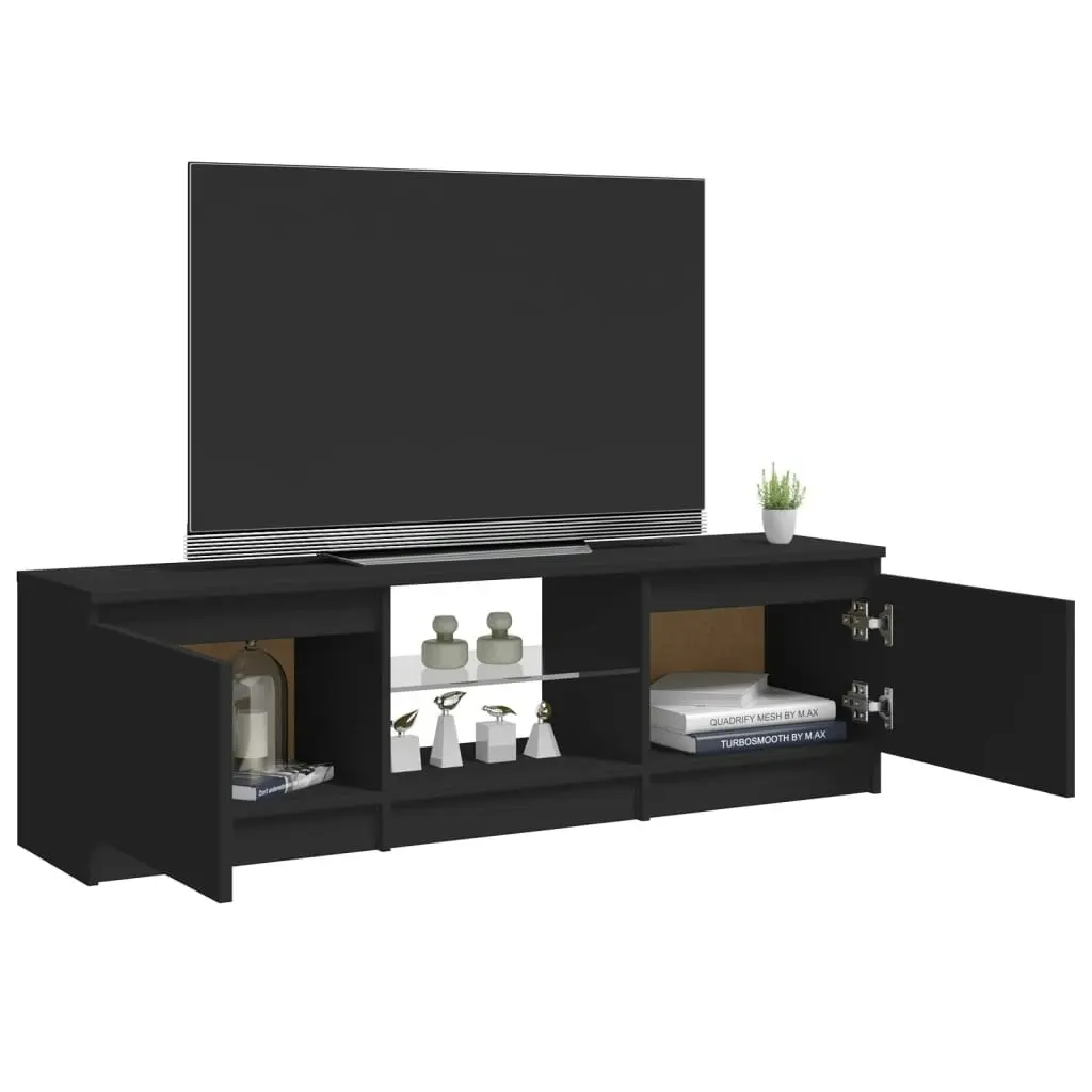 TV Cabinet with LED Lights Black 120x30x35.5 cm 804284