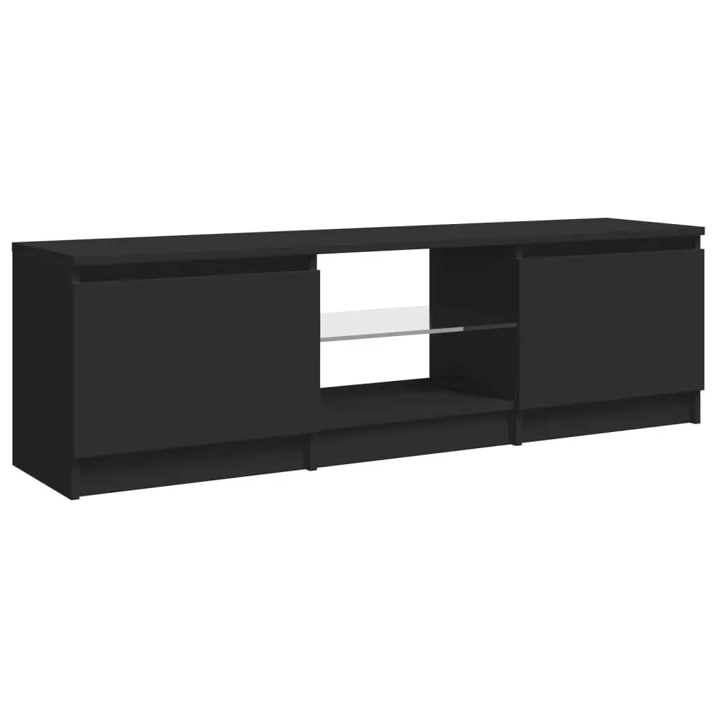 TV Cabinet with LED Lights Black 120x30x35.5 cm 804284