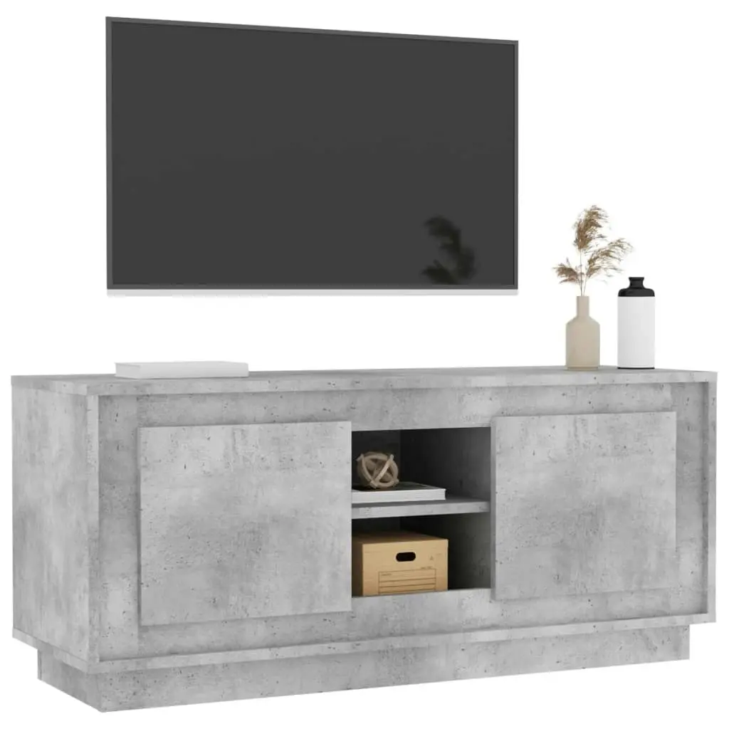 TV Cabinet Concrete Grey 102x35x45 cm Engineered Wood 819864