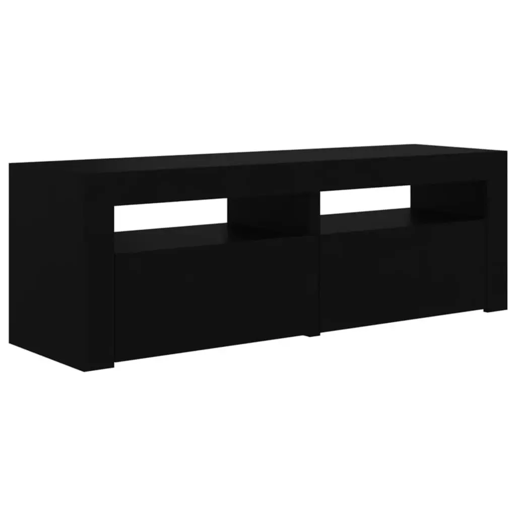 TV Cabinet with LED Lights Black 120x35x40 cm 804356