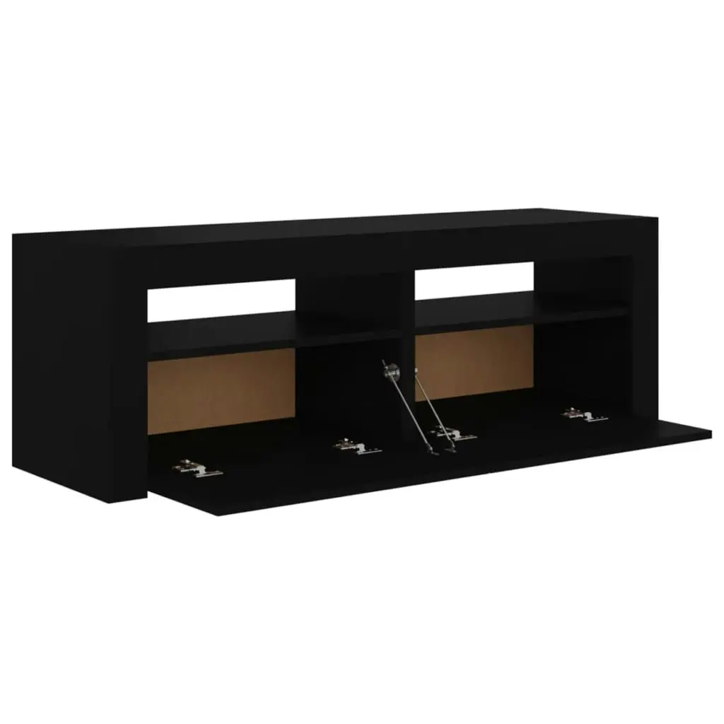 TV Cabinet with LED Lights Black 120x35x40 cm 804356