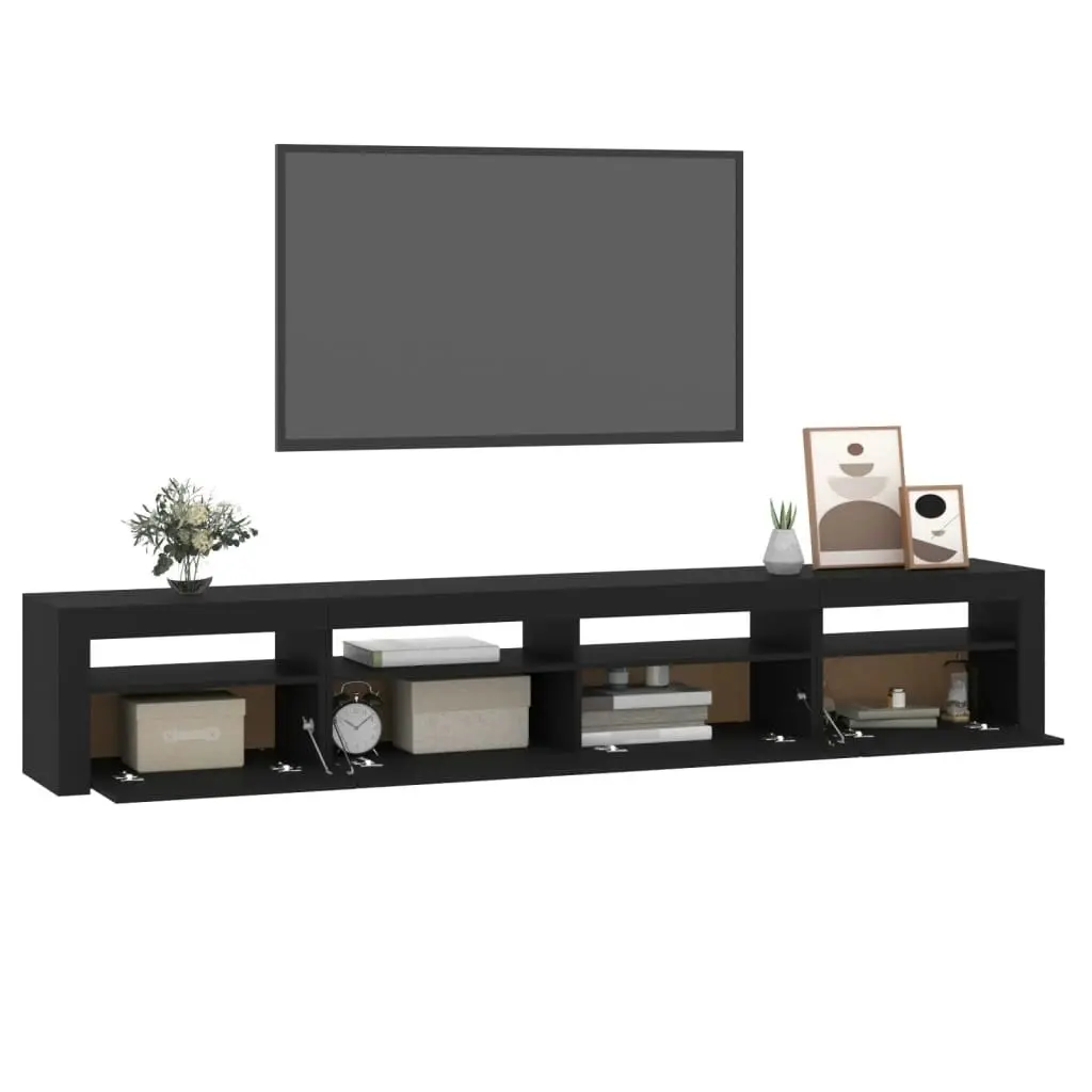 TV Cabinet with LED Lights Black 240x35x40 cm 3152723