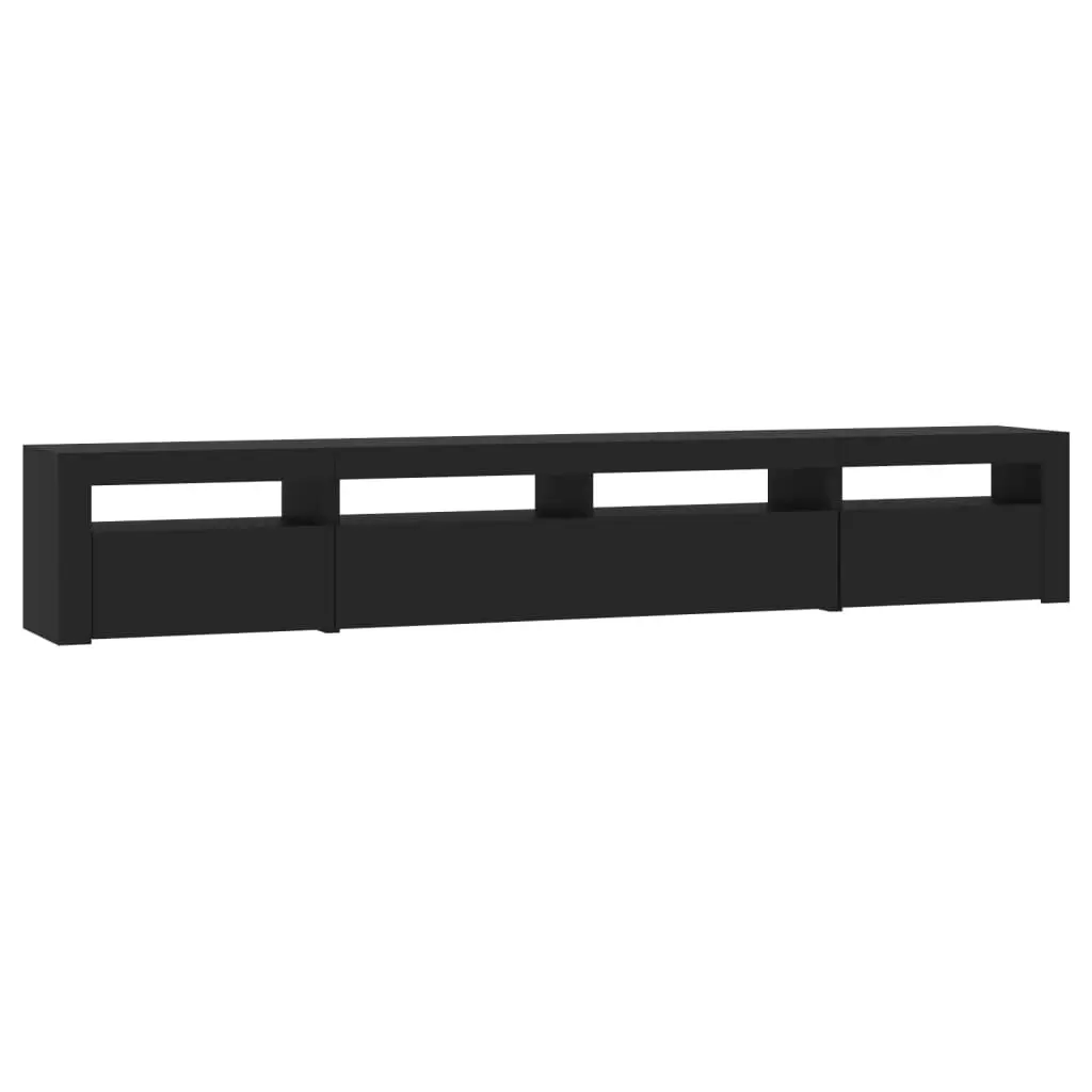 TV Cabinet with LED Lights Black 240x35x40 cm 3152723