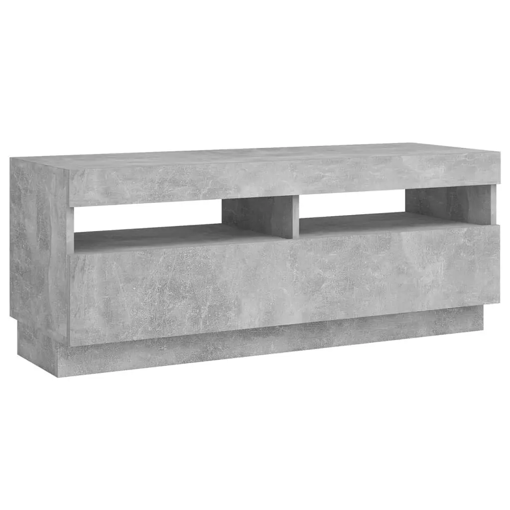 TV Cabinet with LED Lights Concrete Grey 100x35x40 cm 804458