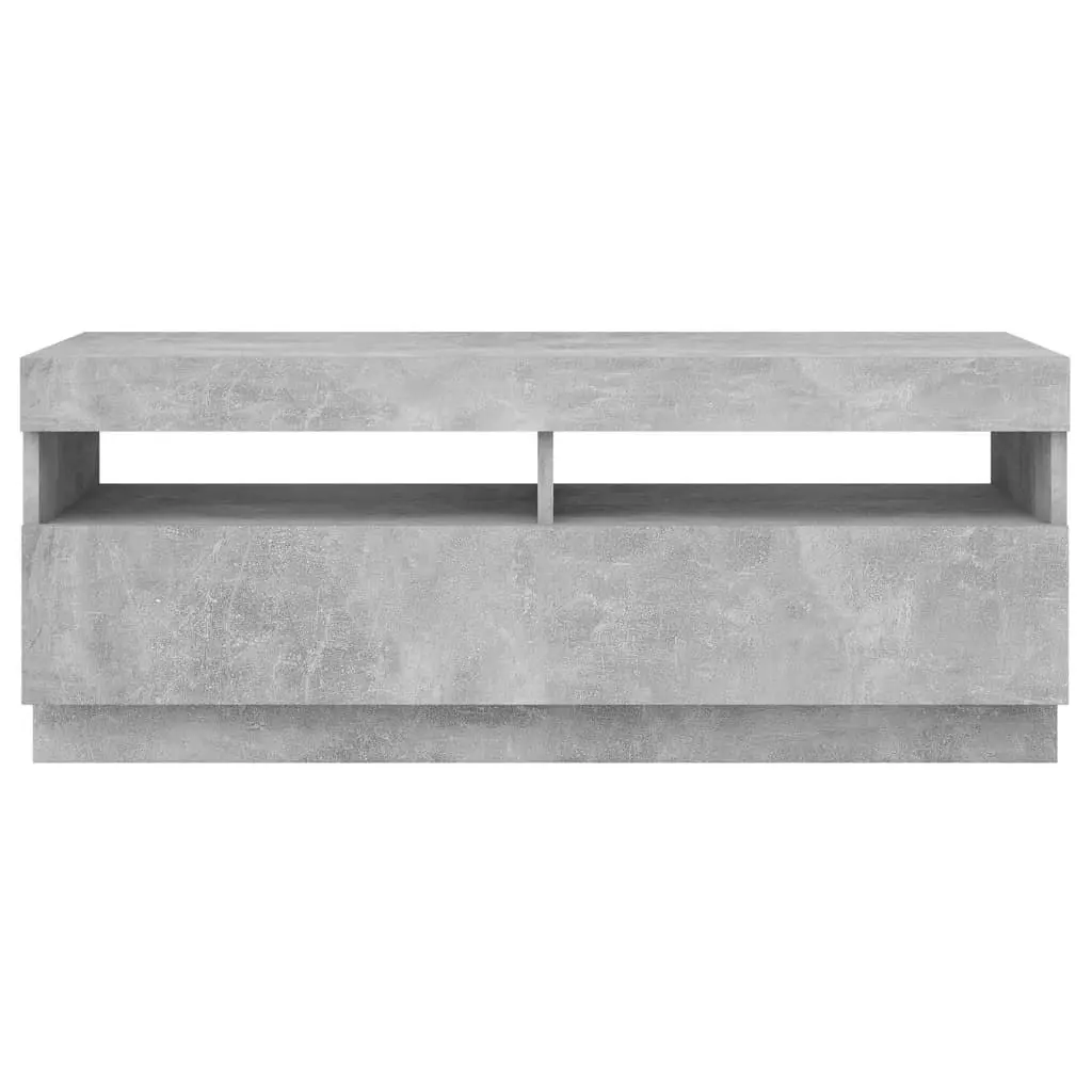 TV Cabinet with LED Lights Concrete Grey 100x35x40 cm 804458