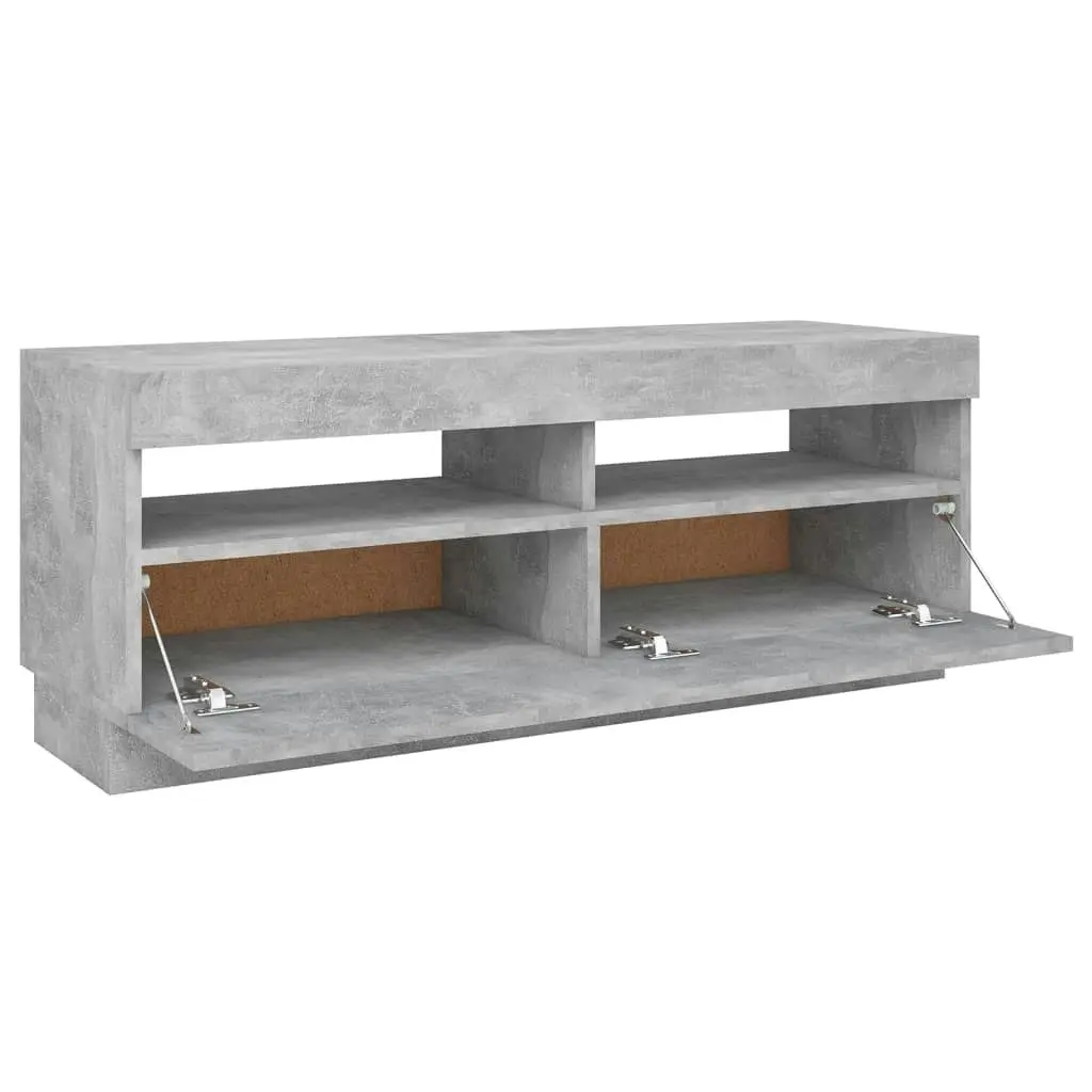 TV Cabinet with LED Lights Concrete Grey 100x35x40 cm 804458