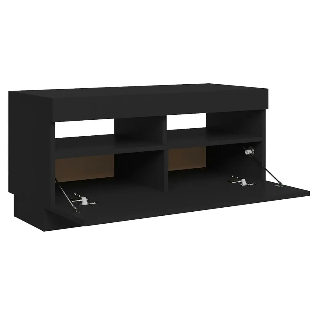 TV Cabinet with LED Lights Black 80x35x40 cm 804446