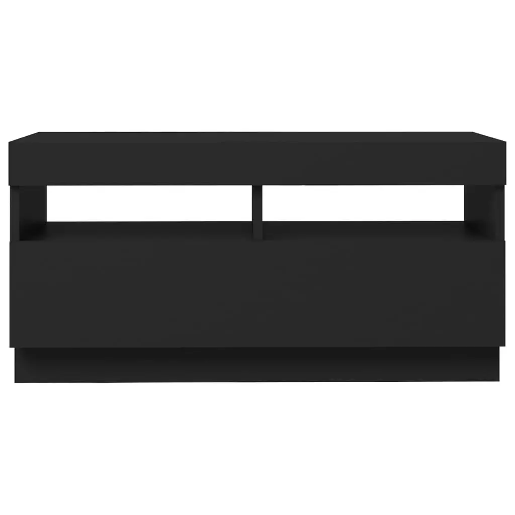 TV Cabinet with LED Lights Black 80x35x40 cm 804446