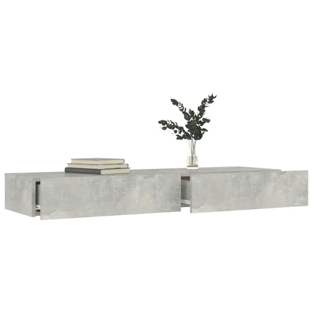 TV Cabinet with LED Lights Concrete Grey 120x35x15.5 cm 832867