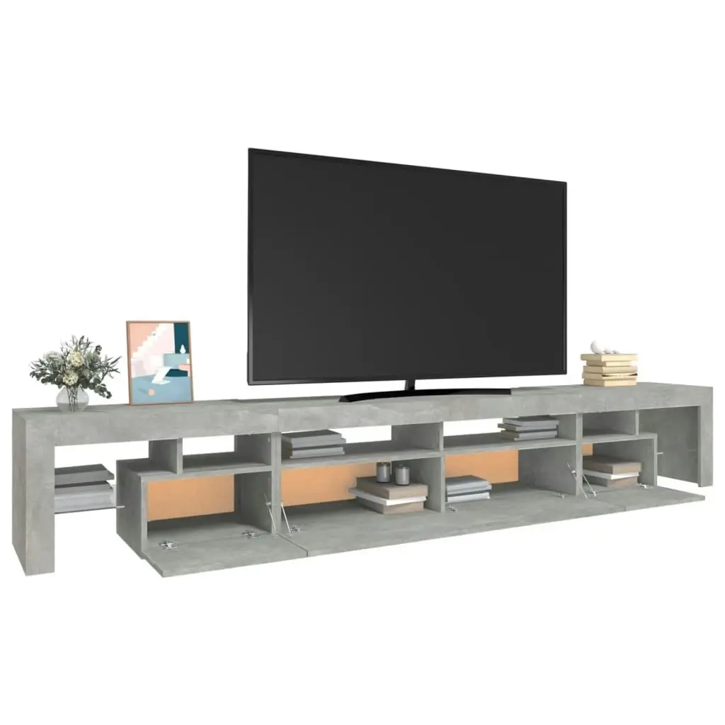 TV Cabinet with LED Lights Concrete Grey 260x36.5x40 cm 3152781