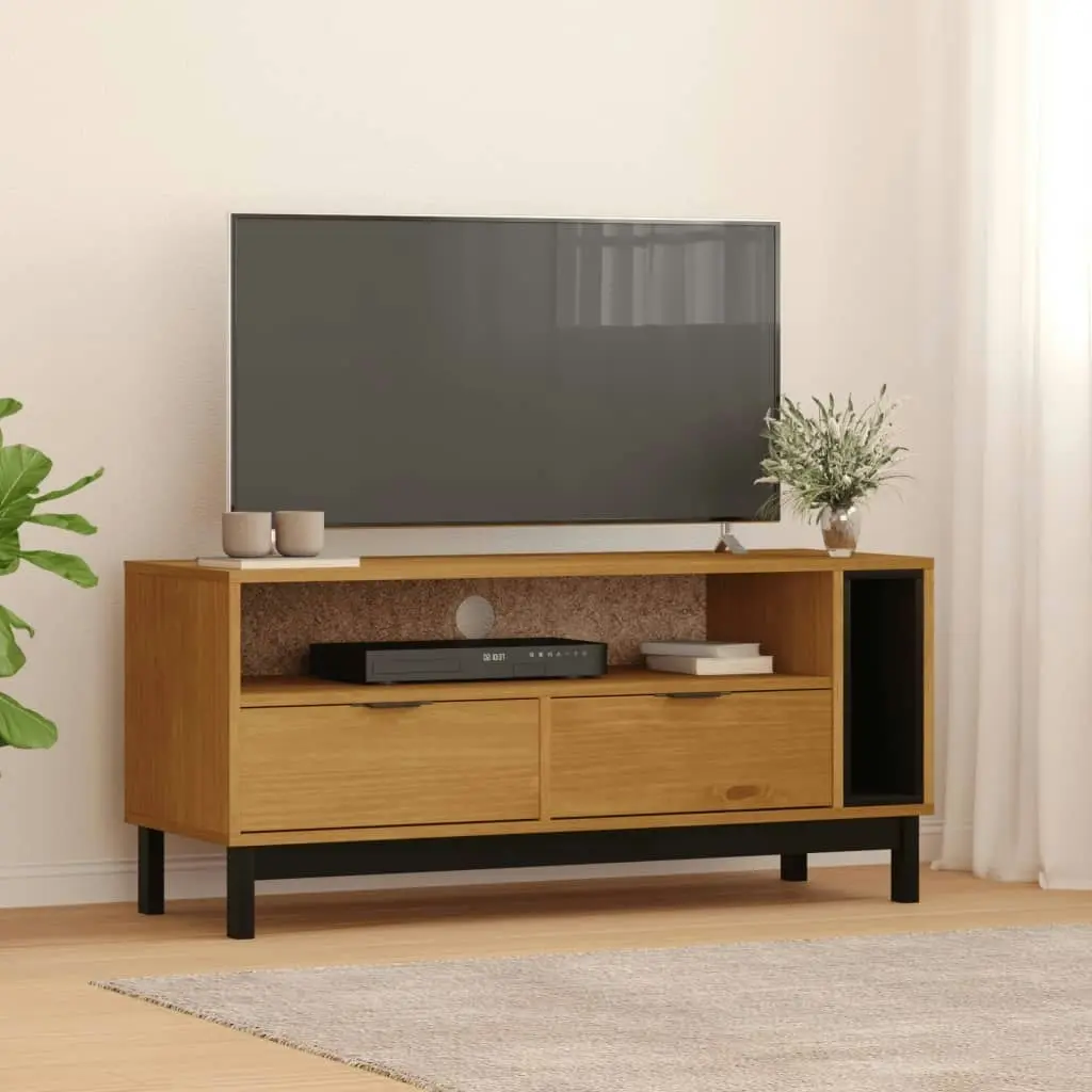 TV Cabinet FLAM 110x40x50 cm Solid Wood Pine 357820