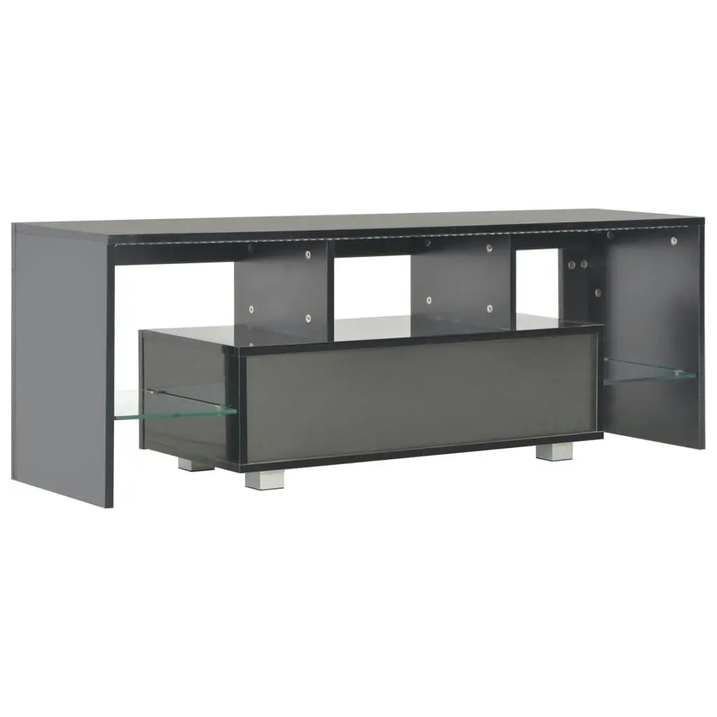 TV Cabinet with LED Lights High Gloss Black 130x35x45 cm 283735