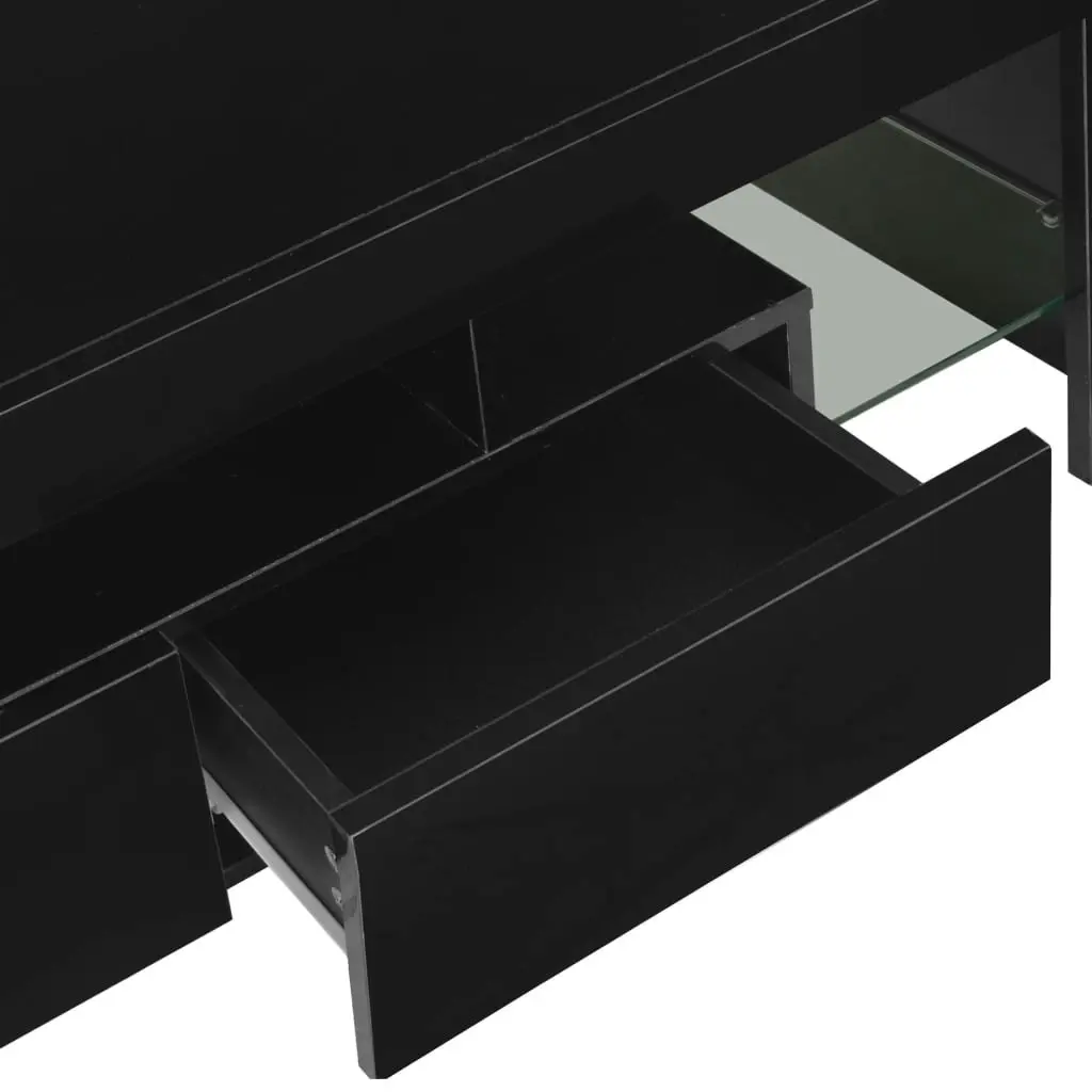 TV Cabinet with LED Lights High Gloss Black 130x35x45 cm 283735