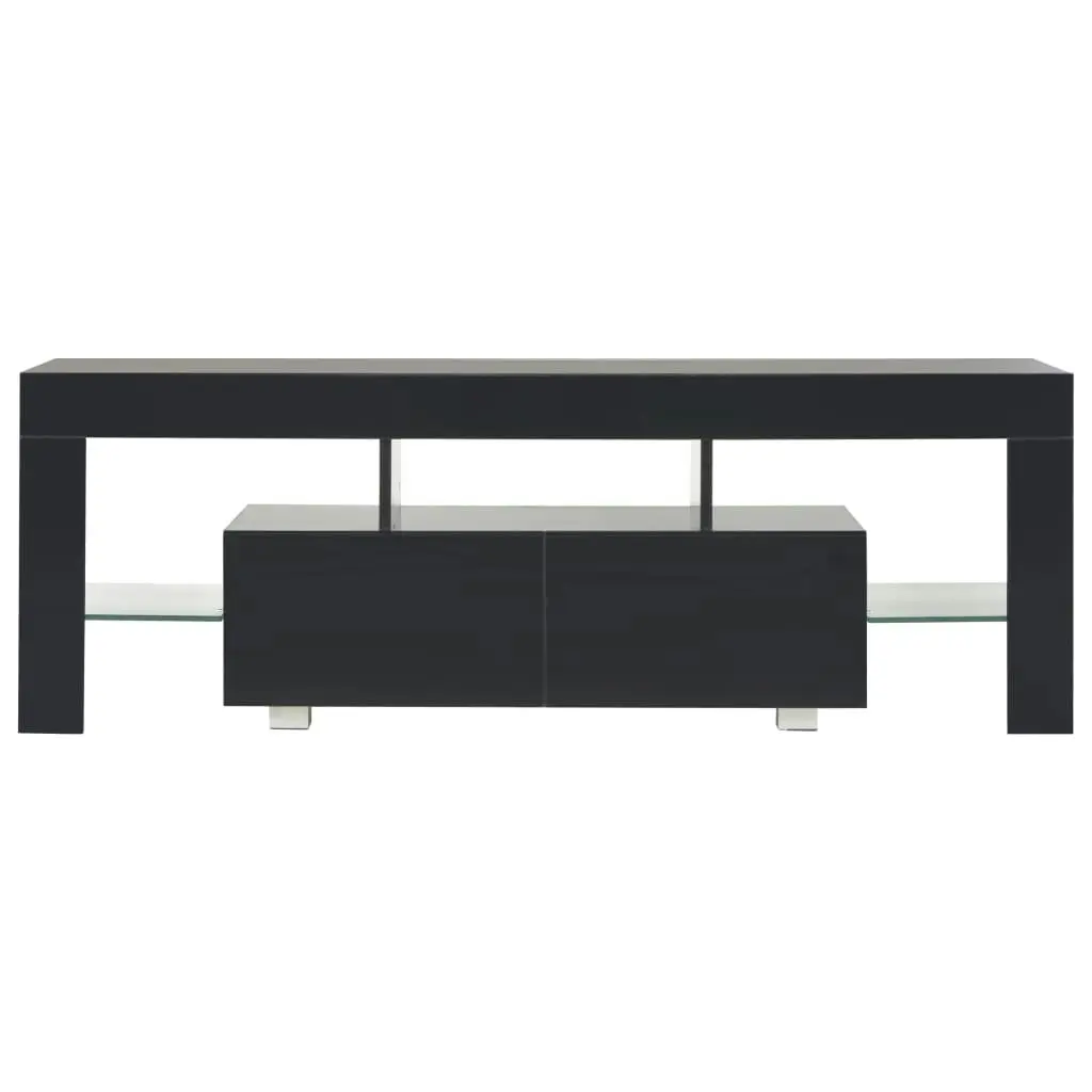 TV Cabinet with LED Lights High Gloss Black 130x35x45 cm 283735