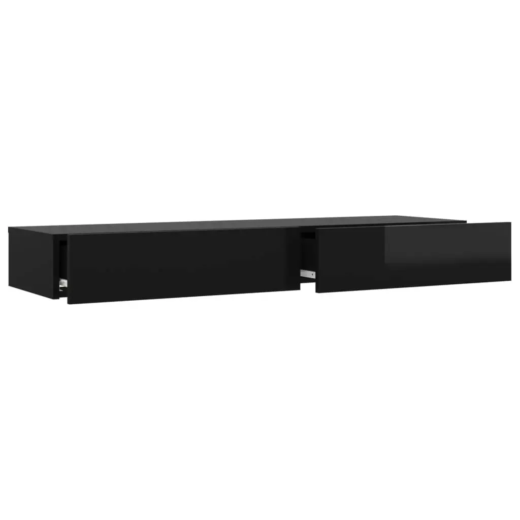 TV Cabinet with LED Lights High Gloss Black 120x35x15.5 cm 832870