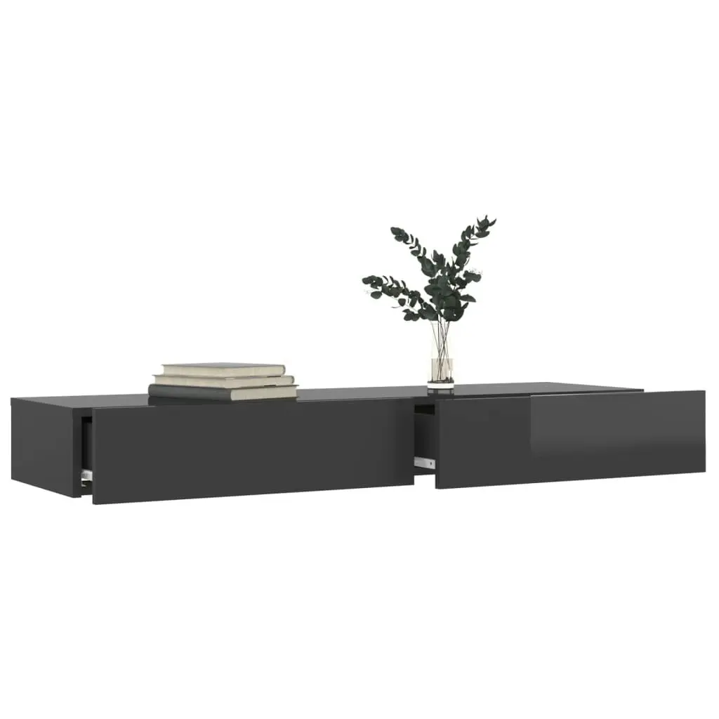 TV Cabinet with LED Lights High Gloss Grey 120x35x15.5 cm 832871