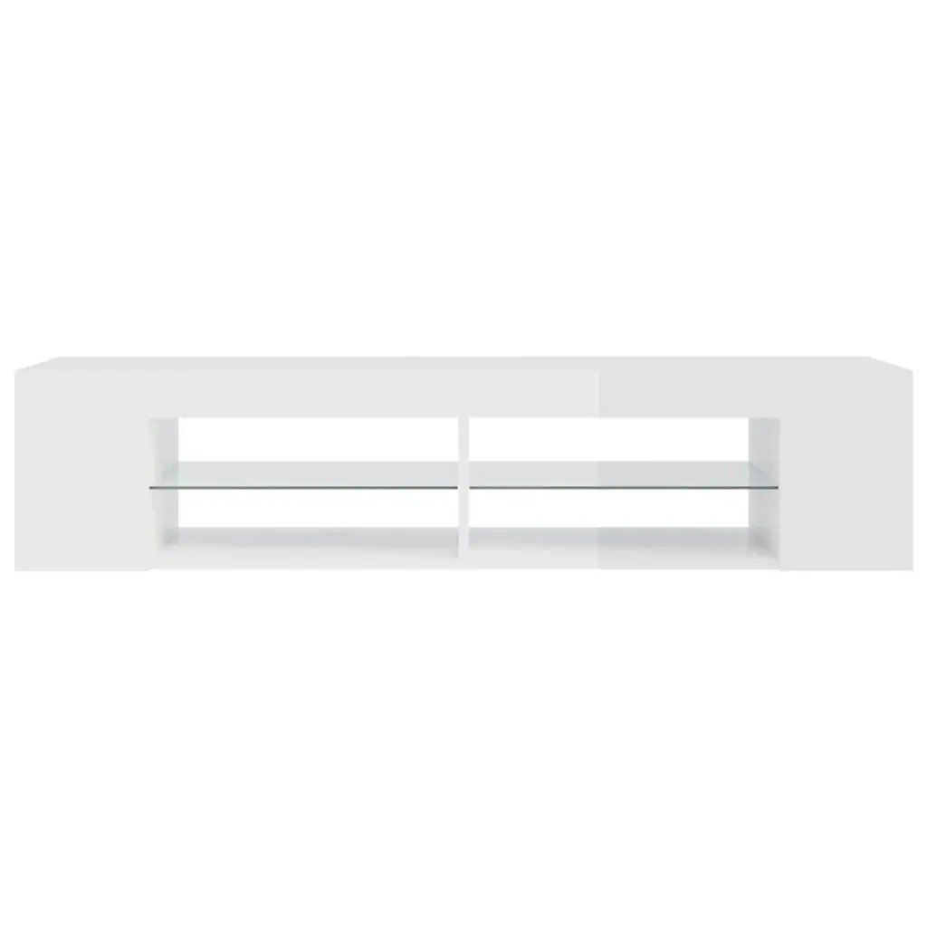 TV Cabinet with LED Lights High Gloss White 135x39x30 cm 804235