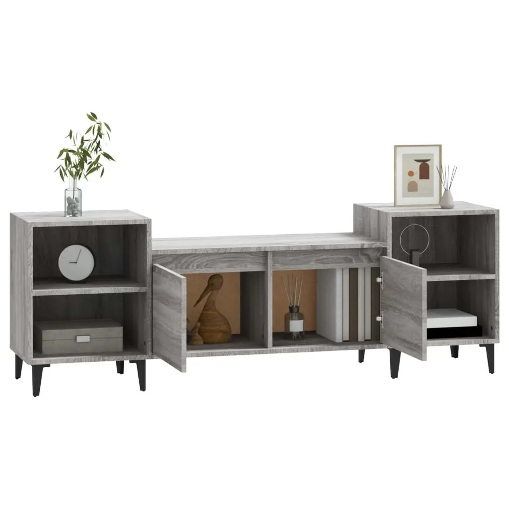 TV Cabinet Grey Sonoma 160x35x55 cm Engineered Wood 821202