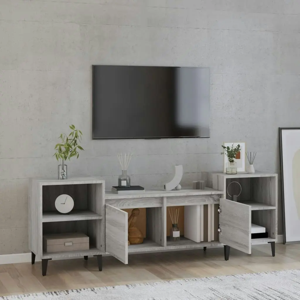 TV Cabinet Grey Sonoma 160x35x55 cm Engineered Wood 821202