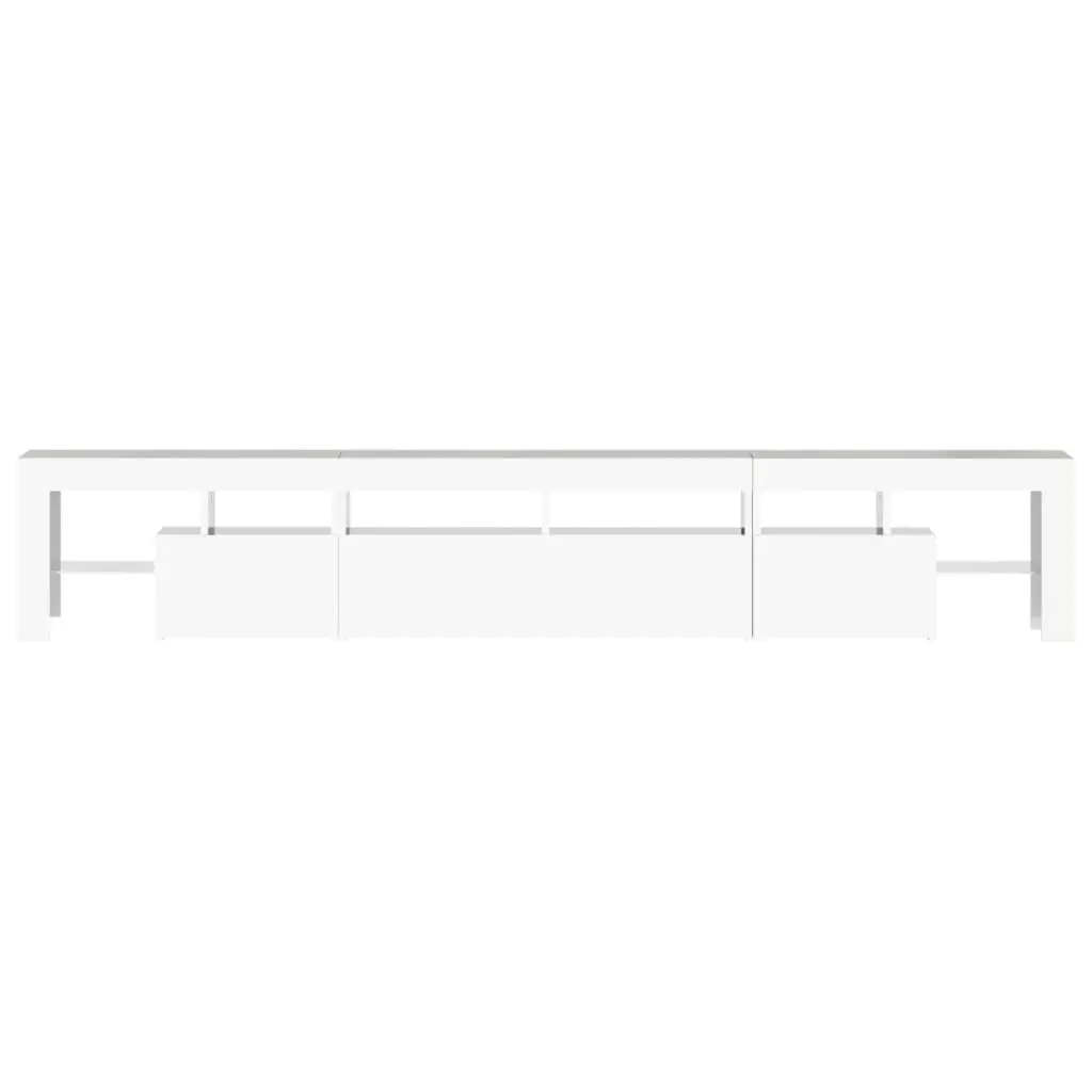 TV Cabinet with LED Lights High Gloss White 230x36.5x40 cm 3152790