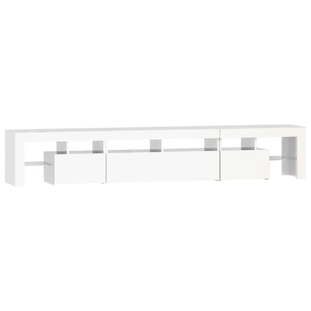 TV Cabinet with LED Lights High Gloss White 230x36.5x40 cm 3152790