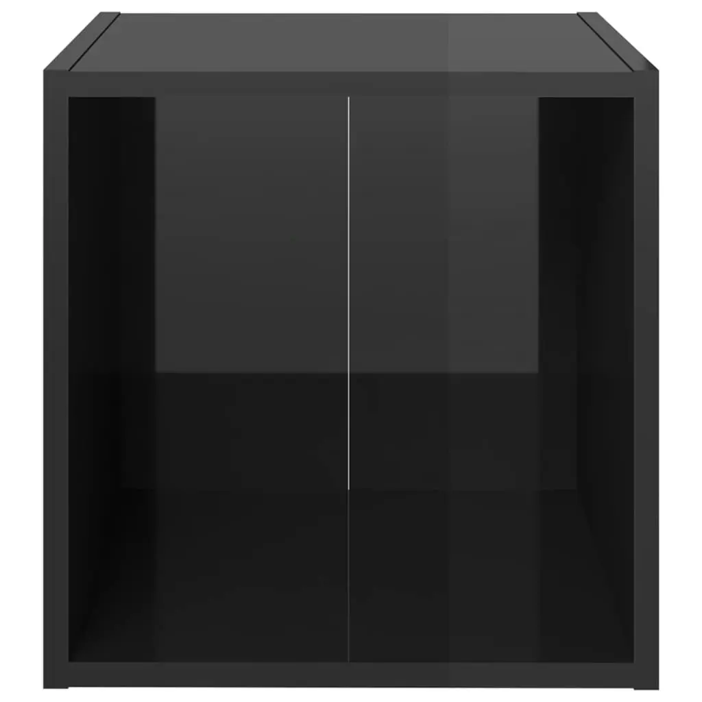 TV Cabinet High Gloss Black 37x35x37 cm Engineered Wood 805519